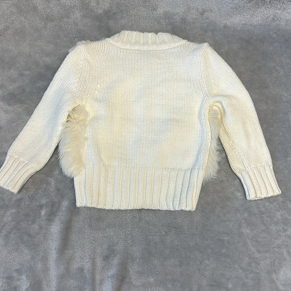 GAP - heavy weight knit faux fur cardigan button down sweater. Size 18-24 months - Picture 3 of 3
